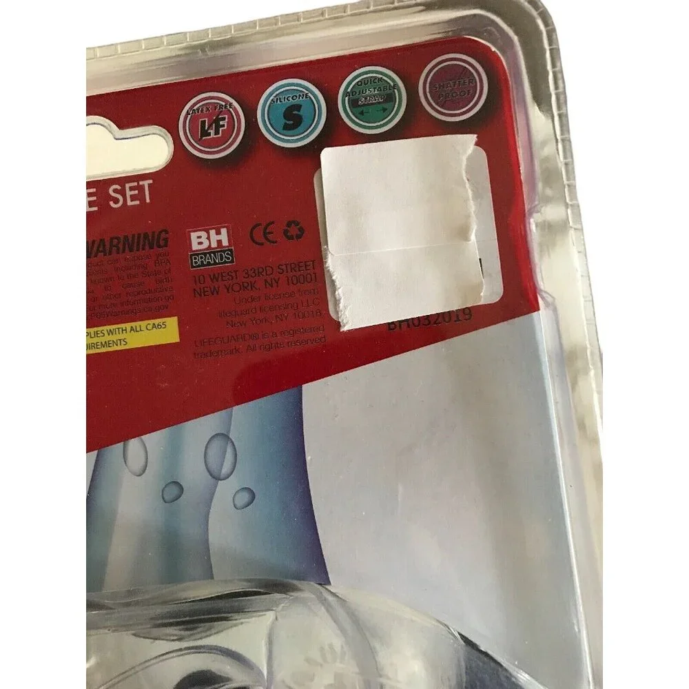 Lifeguard Adult Mask & Goggle Set Silicone Leakproof Durable Swim Gear‎